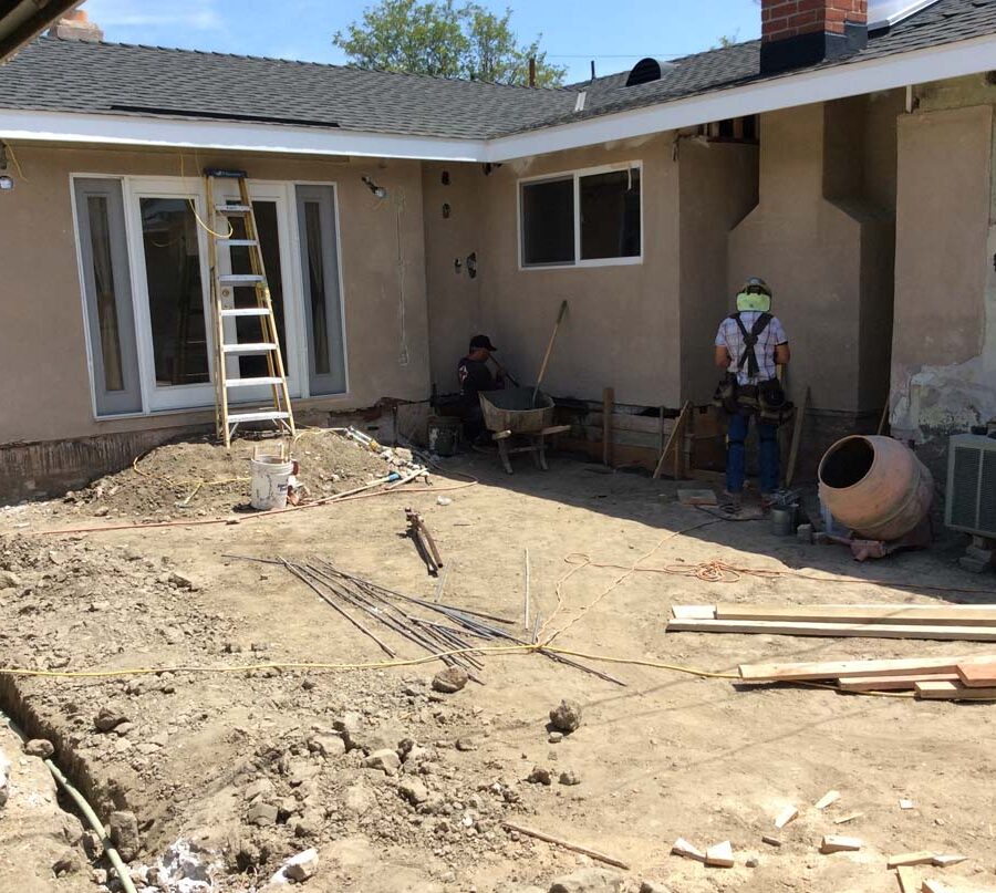 Construction forming for the structural reinforcement of the home’s foundation to maintain its integrity. Pacificland Constructors