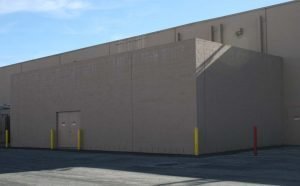 A new CMU block walls for a commercial building.