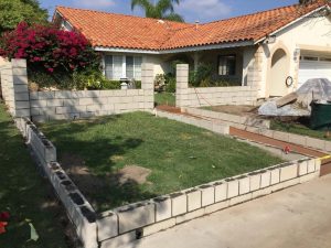 New CMU courtyard in Cerritos, CA. This will have a colored stucco coat.