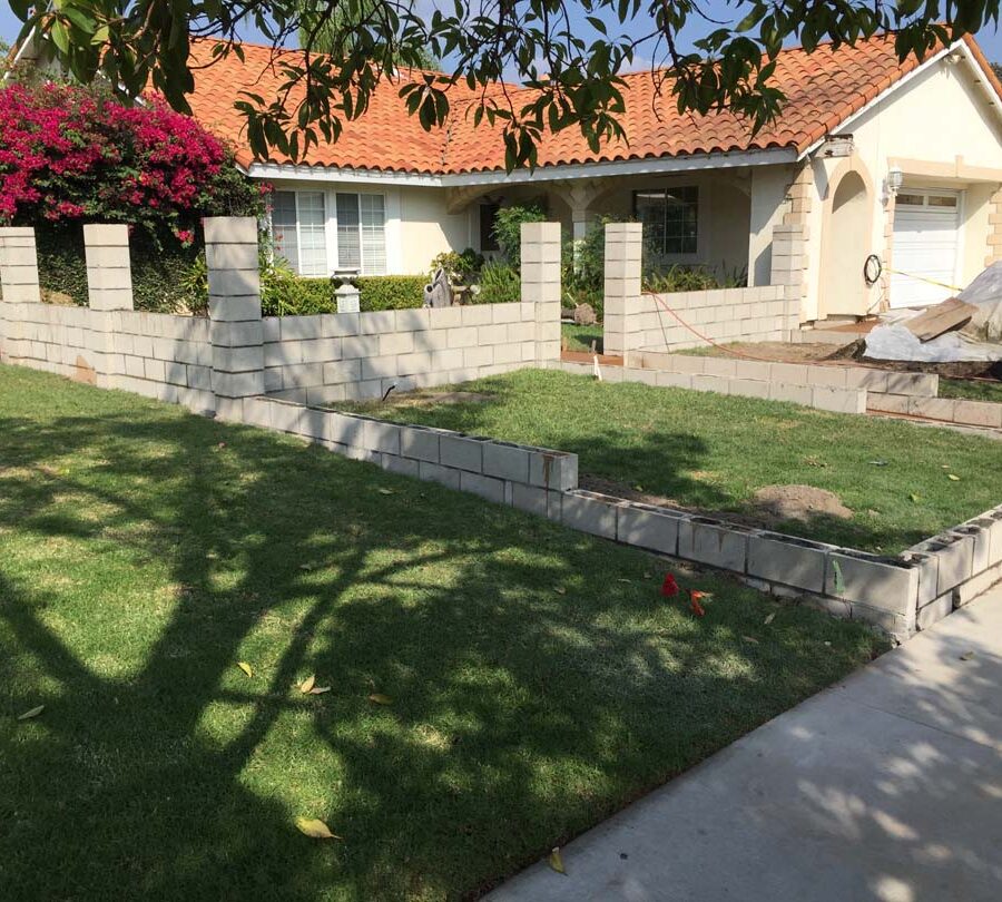 New CMU courtyard in Cerritos, CA. This will have a colored stucco coat.