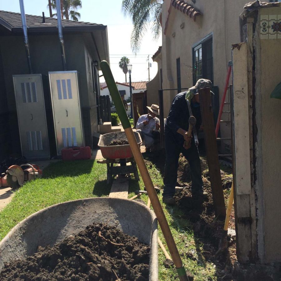 Excavation of a new strip footing for a new slump block wall for a home’s side yard. This is a great option to raise the value of your home and create more private living space. Pacificland Constructors