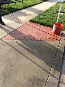 Existing brick finish that will be demolished and replaced.