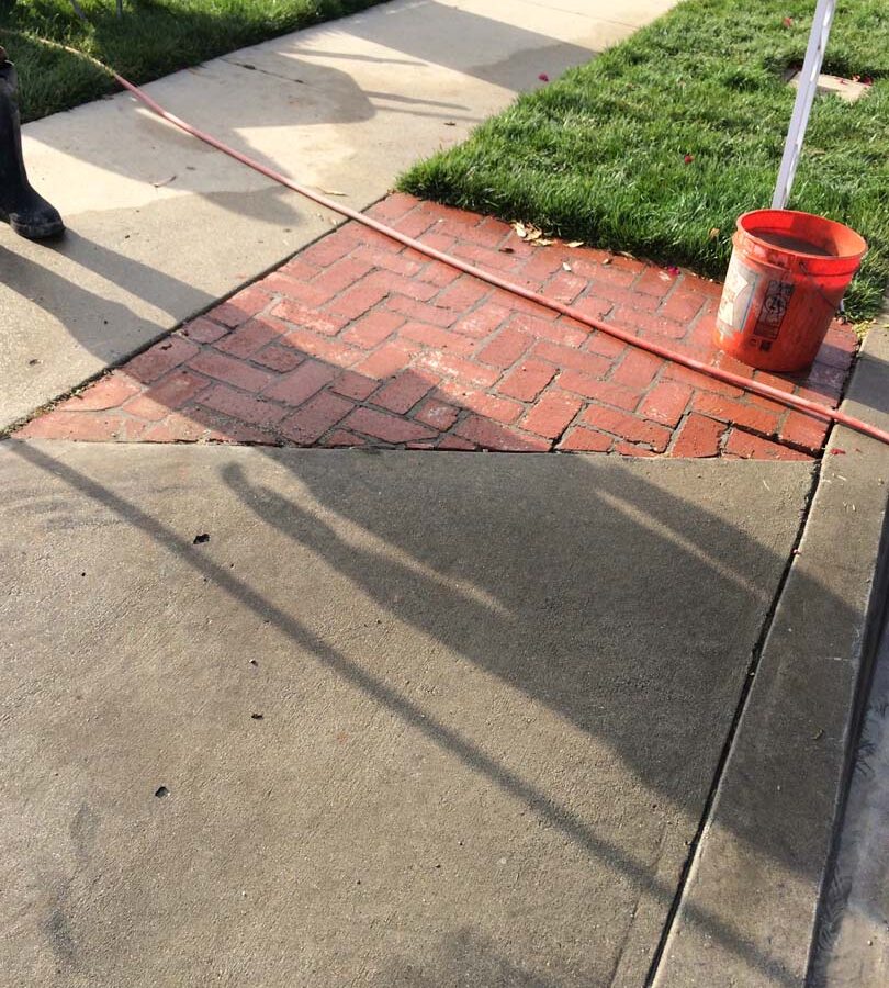 Existing brick finish that will be demolished and replaced.