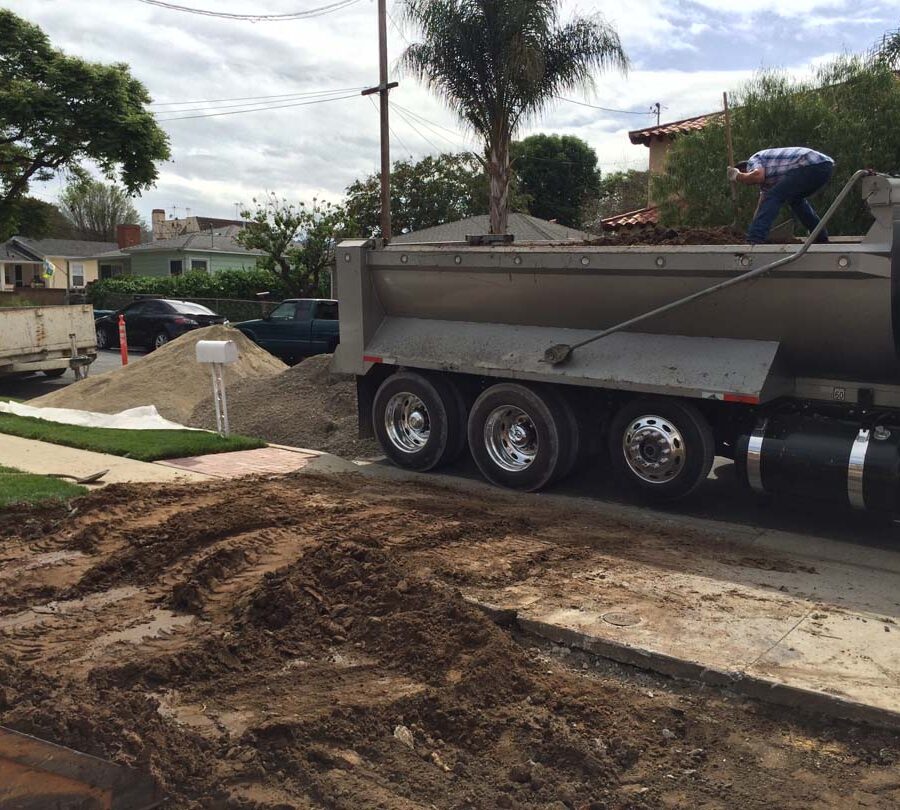 Demolition and haul of outdated driveway.