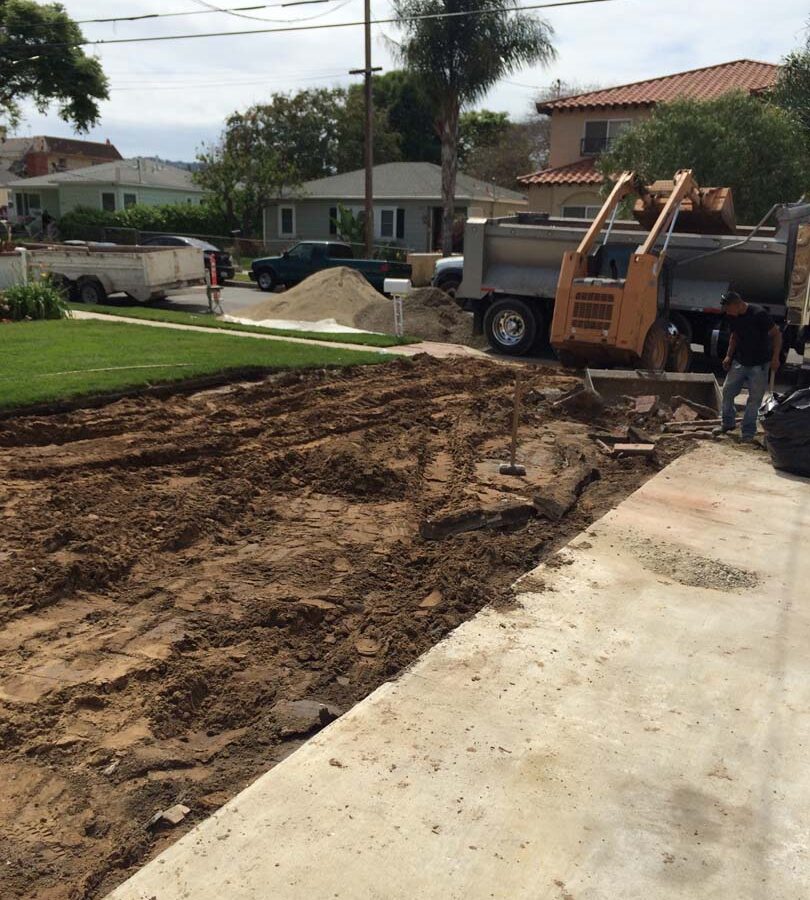 Demolition and haul of outdated driveway.