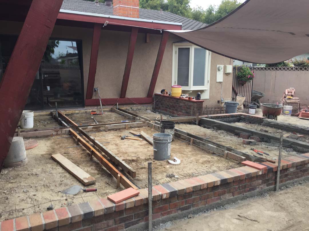 Concrete Patio Brick Ribbon Long Beach 90808 Contractor Masonry