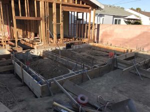 Construction for a new home addition in Lakewood, CA. Pacificland Constructors