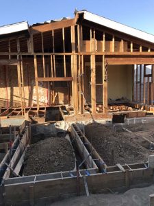 Construction for a new home addition in Lakewood, CA. Forming of Stem wall foundation. Pacificland Constructors