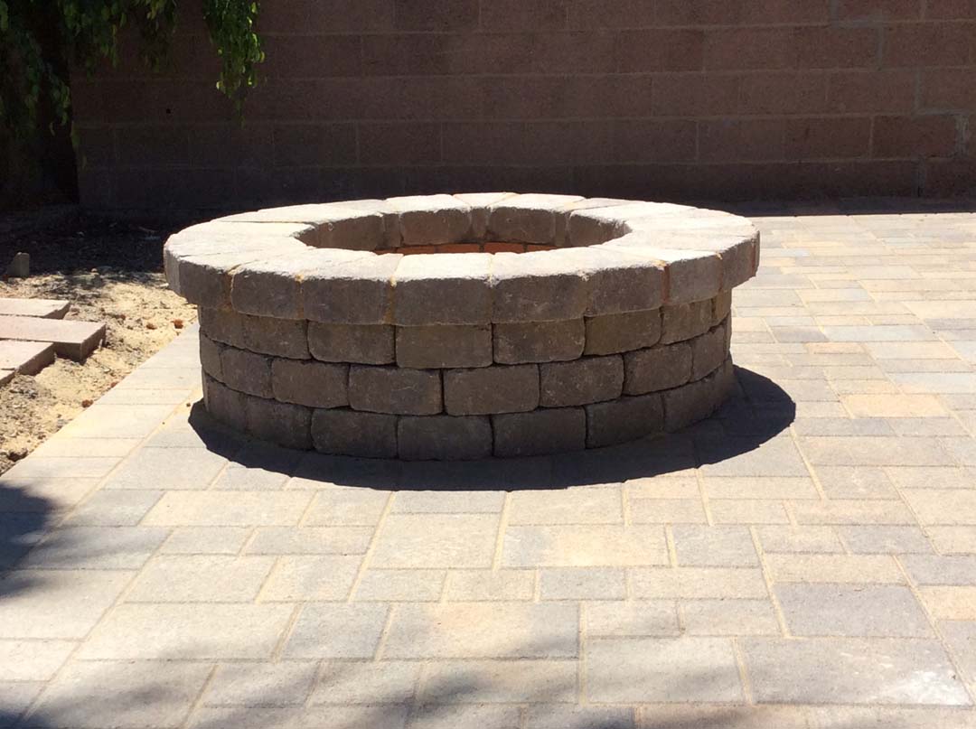 Outdoor Fire Pit Contractor Masonry Concrete Stone Block Pavers