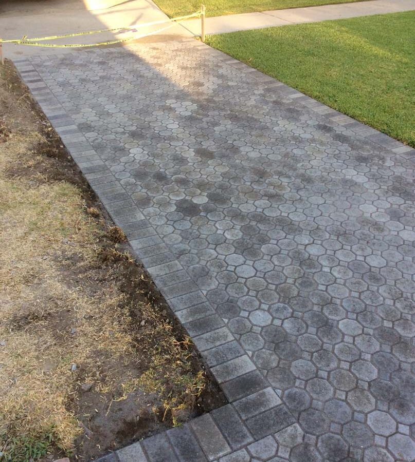 New pavers for a driveway, please view the catalogs on our website for ideas for your new driveway. Pacificland Constructors