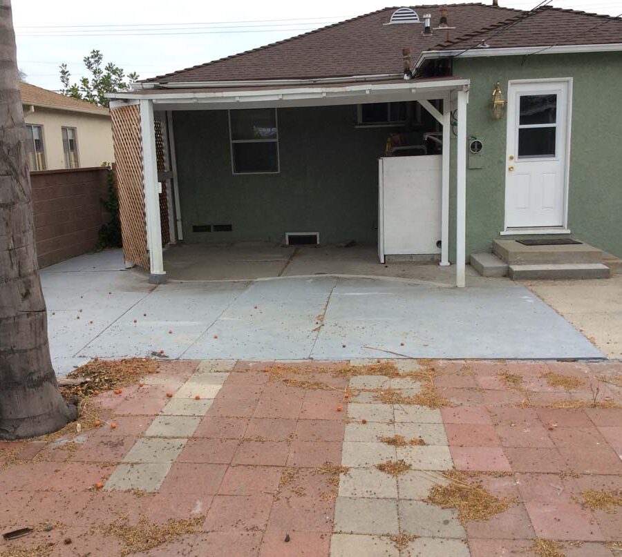 This home’s old backyard image that was demolished and replaced with new paver work.