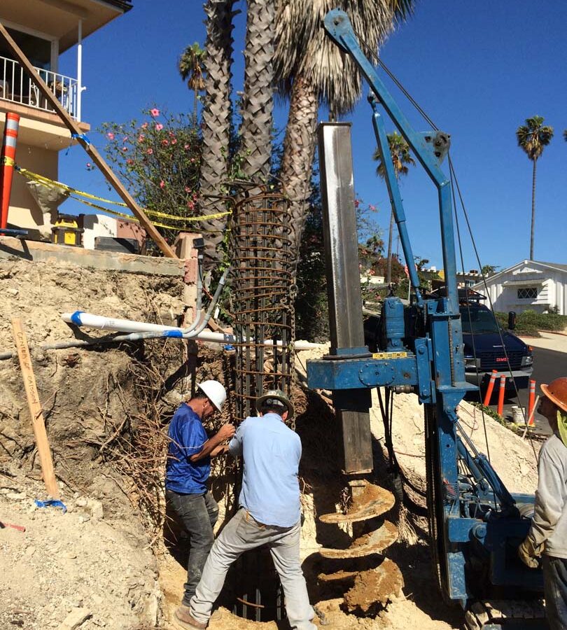 Steel Rebar reinforcement of Cast in place foundations. Pacificland Constructors