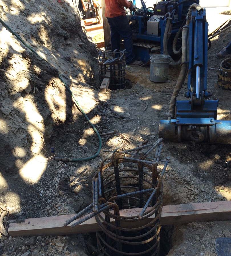 Steel Rebar reinforcement of Cast in place foundations. Pacificland Constructors