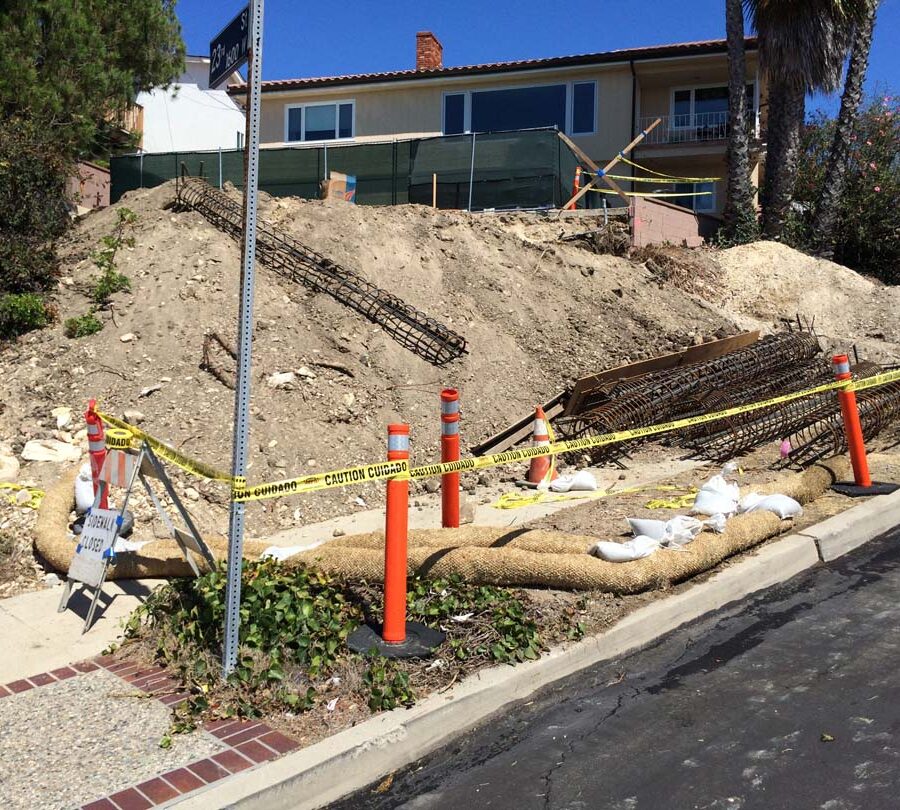 Steel reinforcement used for the cast in place foundations. Pacificland Constructors