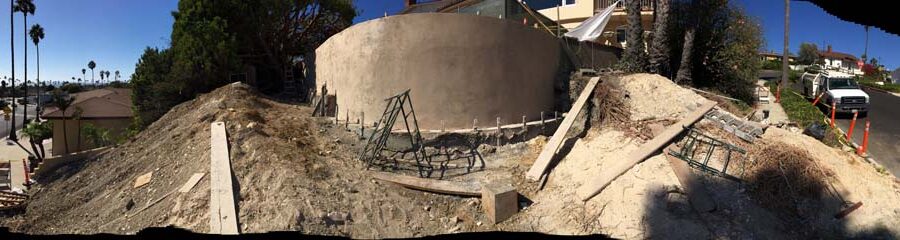 Construction of a new retaining wall. Pacificland Constructors