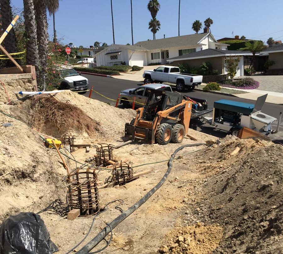 Concrete pouring of Cast in place foundations. Pacificland Constructors