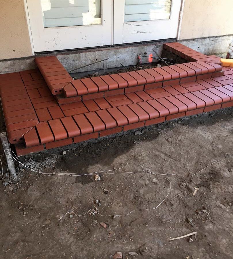 Construction for a new backyard patio.