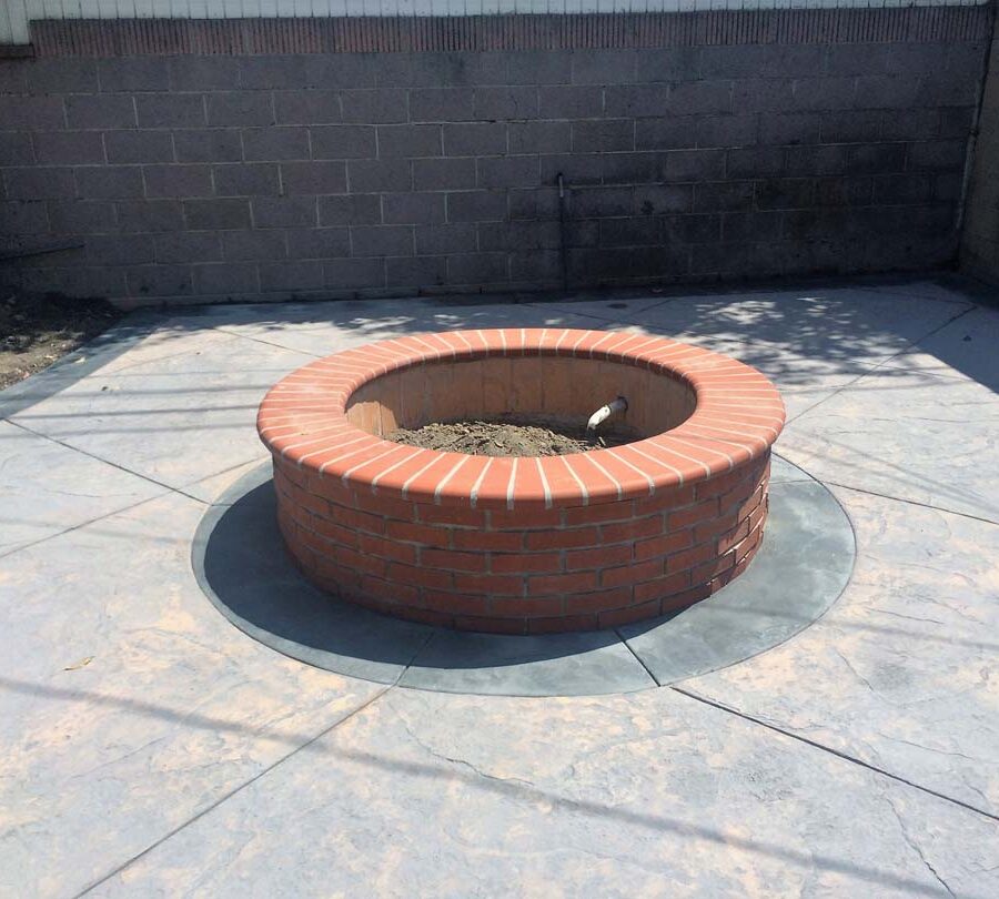 New Brick fire pit for a home. Pacificland Constructors