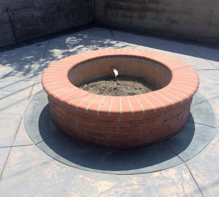 New Brick fire pit for a home. Pacificland Constructors