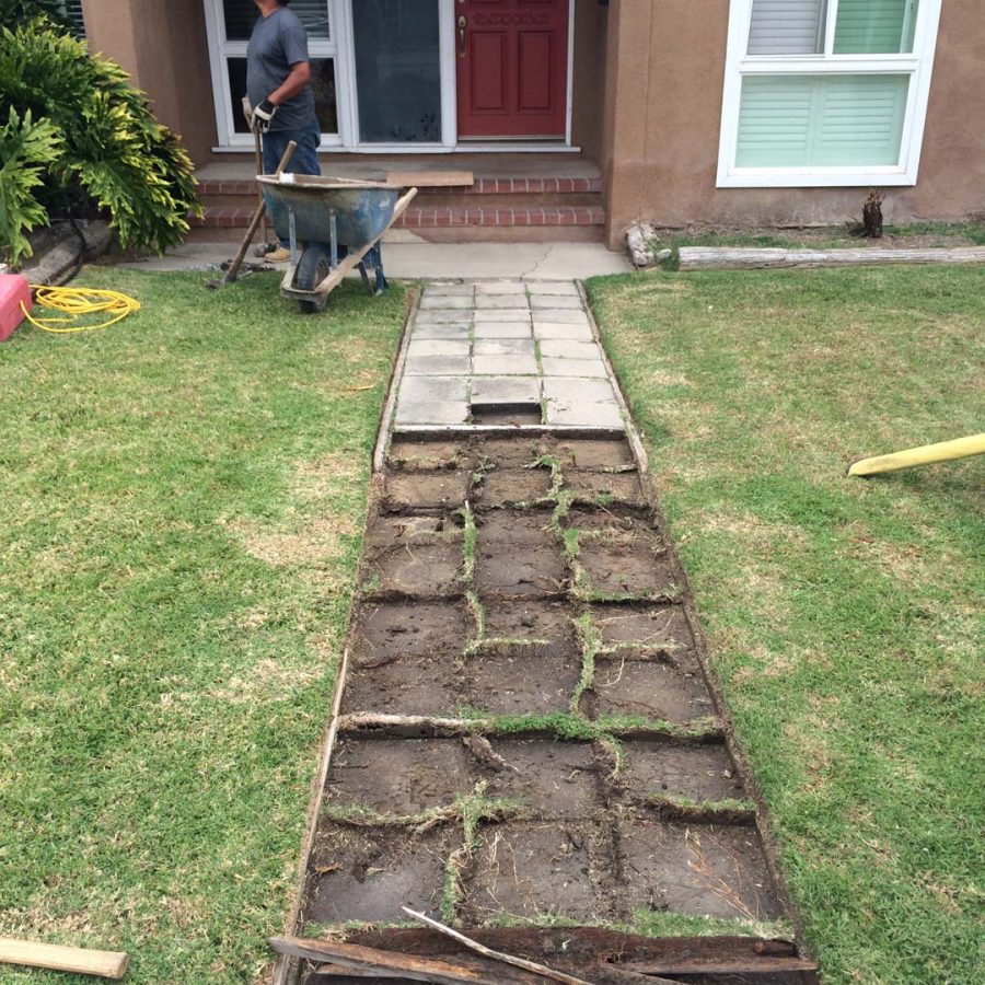 Demolition of existing home’s walkway. Pacificland Constructors