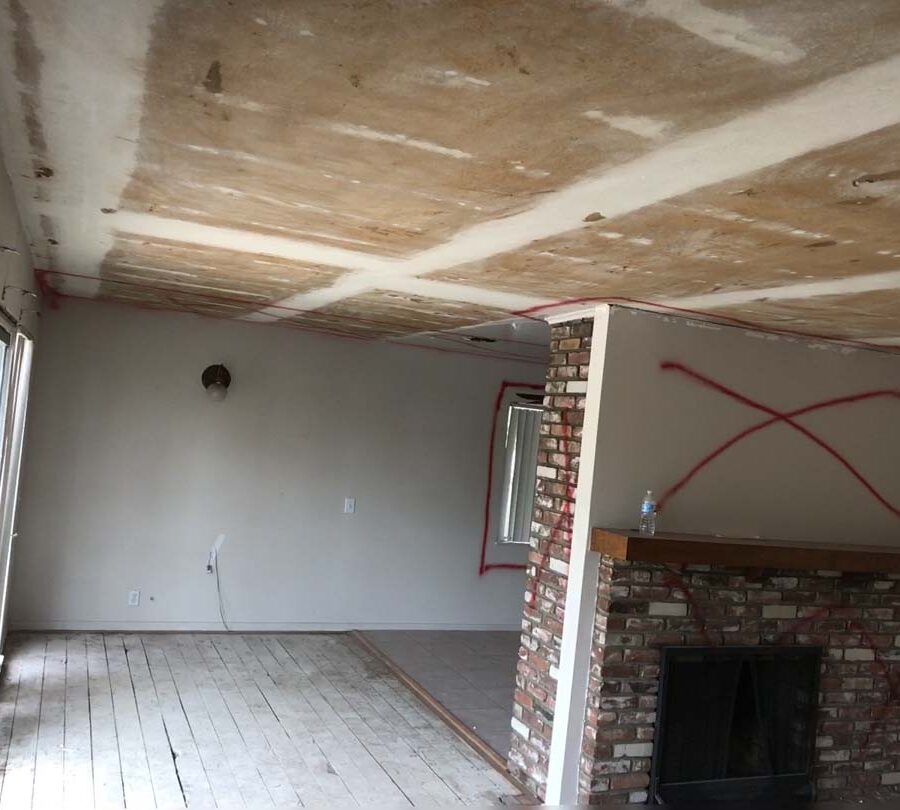 All walls that will be demolished are marked with an X. Pacificland Constructors
