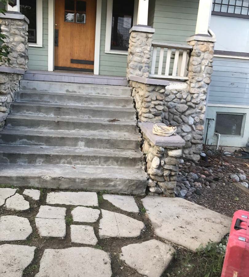 Outdated front porch that was falling apart. Pacificland Constructors