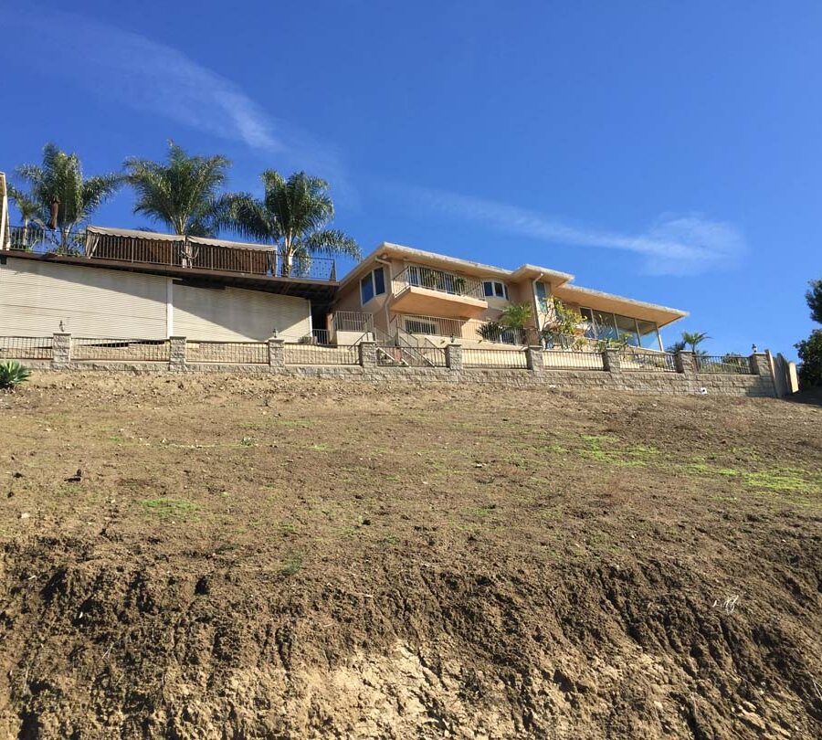 New CMU courtyard fence for a home in La Habra, CA. Pacificland Constructors