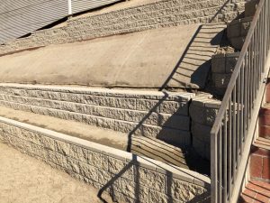 New CMU retaining walls with covered soil to prevent weeds from growing for a home in La Habra, CA. Pacificland Constructors