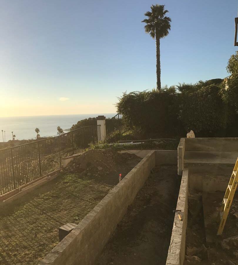 Poured a new custom concrete planter in Palos Verdes Estates, CA. Pacificland Constructors