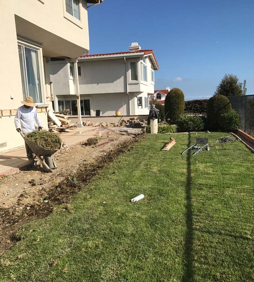 Excavating all footings for a new custom concrete planter in Palos Verdes Estates, CA. Pacificland Constructors