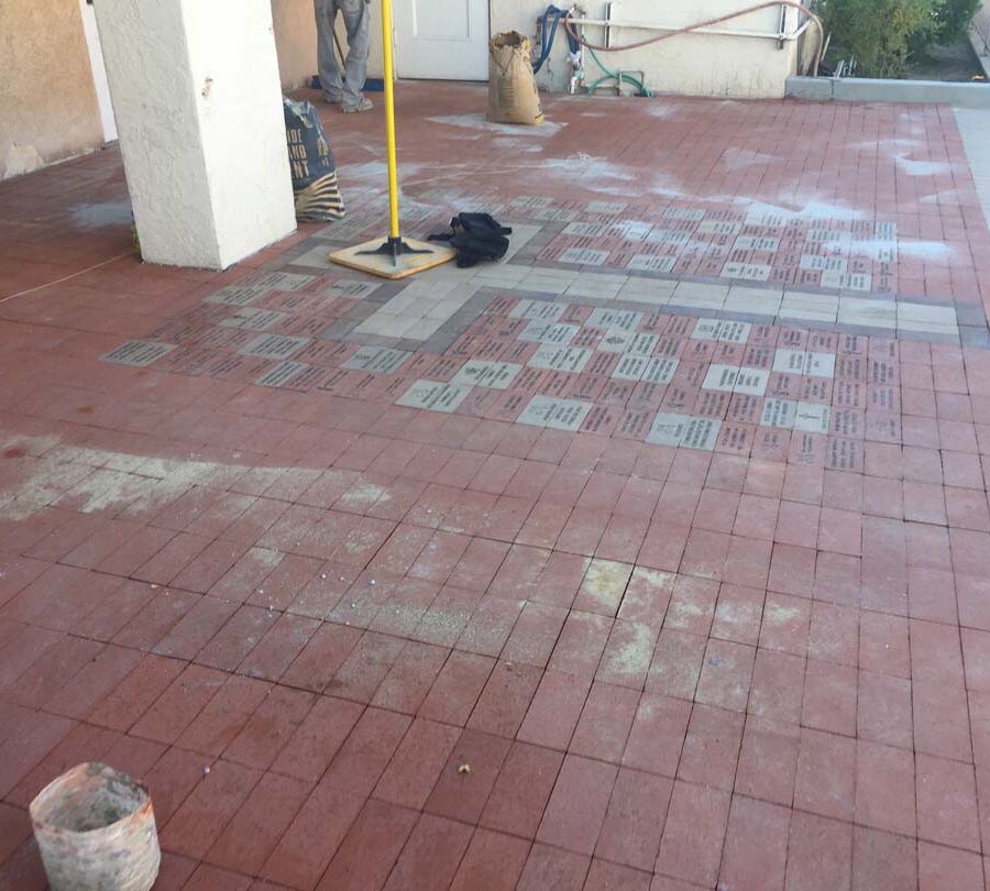 Completed pavers with the shape of a Cross. Pacificland Constructors